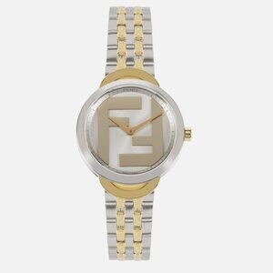 Fendi Womens Two Tone 30mm Bracelet Fashion Watch
